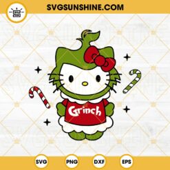 Hello Kitty Stocking Christmas SVG, Hello Kitty Christmas SVG, Stocking Christmas Cat Santa Hat SVG
