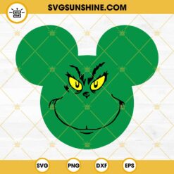 Grinch Mickey Head SVG, Grinch Christmas SVG PNG DXF EPS Files