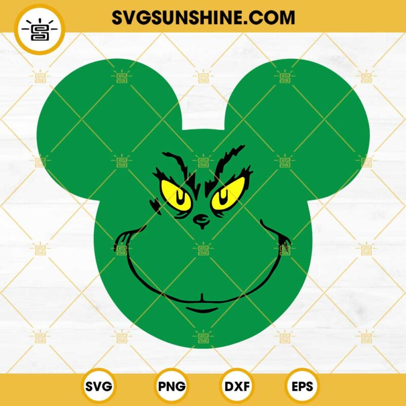 Grinch Mickey Head Svg Grinch Christmas Svg Png Dxf Eps Files 4143