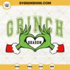 Grinch Season SVG, Grinch Hand Heart SVG, Grinch Merry Christmas PNG DXF EPS
