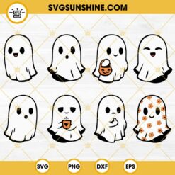 Halloween Ghosts Bundle SVG, Cute Ghosts SVG PNG DXF EPS Cut Files