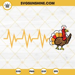 Heartbeat Turkey Nurse SVG, Funny Nurse Thanksgiving SVG PNG DXF EPS Files