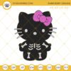 Hello Kitty Black Skeleton Halloween Embroidery Design Files
