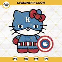 Hello Kitty Captain America SVG PNG DXF EPS Cut Files