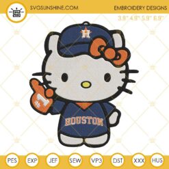 Hello Kitty Astros Embroidery Design Files, Houston Astros Embroidery Designs