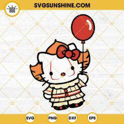 Hello Kitty Pennywise Halloween SVG PNG DXF EPS Cut Files