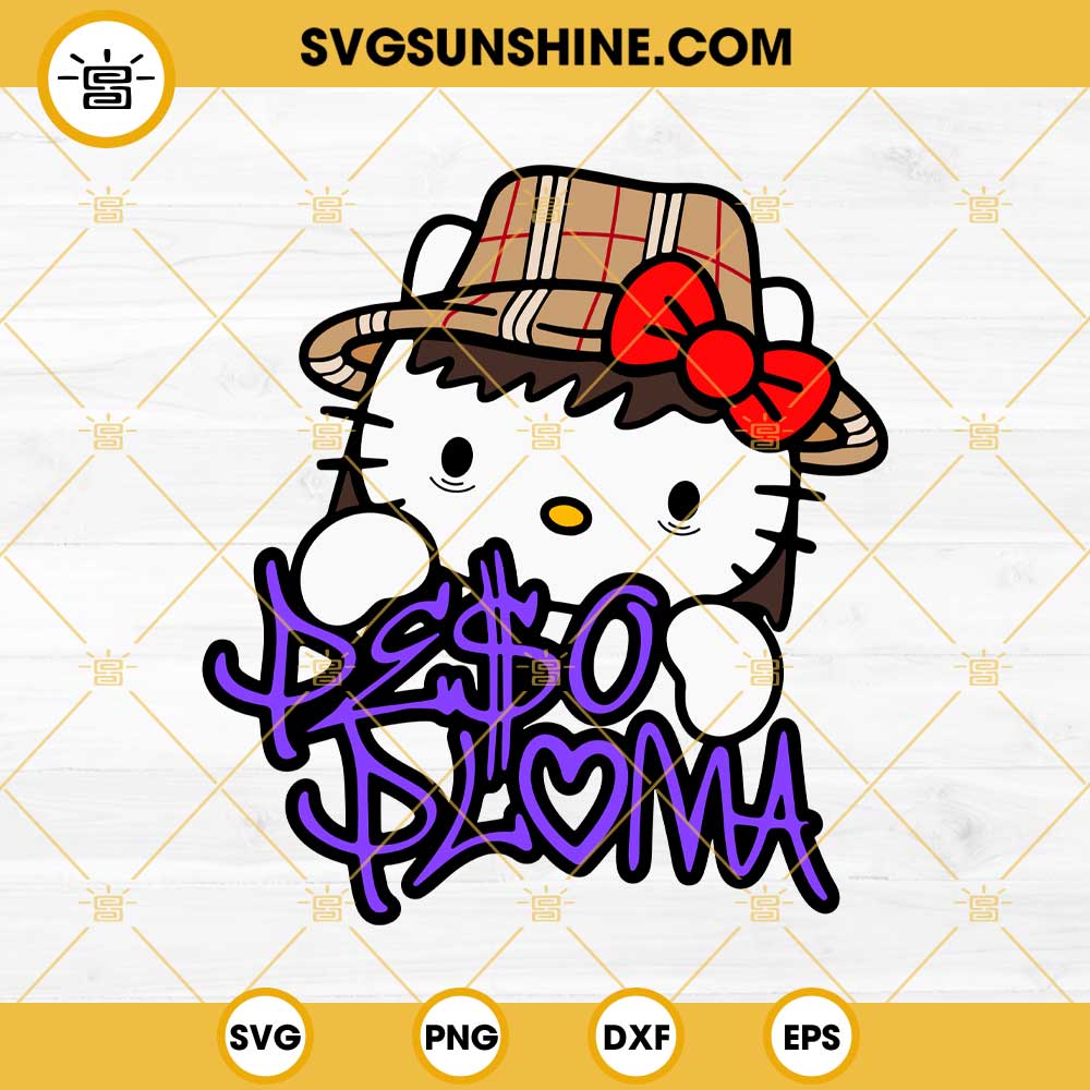 Peso Pluma Hello Kitty SVG, Peso Pluma SVG, Cute Hello Kitty SVG
