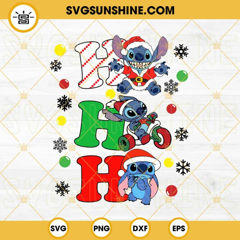 Ho Ho Ho Stitch Christmas Svg, Stitch Santa Hat Svg, Disney Ho Ho Ho