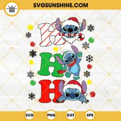 Stitch Ho Ho Ho Christmas SVG, Stitch Santa Claus SVG, Stitch Christmas SVG PNG Files