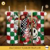 Holly Jolly Santa Claus Smile Face Christmas 3D 20oz Tumbler Wrap PNG File