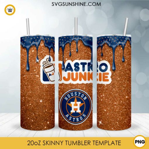 Houston Astros Dunkie Junkie Glitter 20oz Tumbler Wrap PNG File