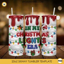 In My Christmas Lights Era 3D 20oz Tumbler Wrap PNG File