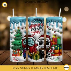 Jack And Sally Christmas Wonderful Time Of The Year 3D 20oz Tumbler Wrap PNG File