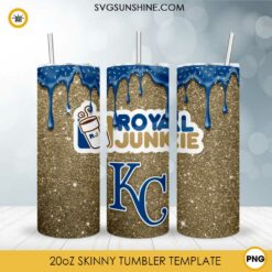 Kansas City Royals Dunkie Junkie Glitter 20oz Tumbler Wrap PNG File