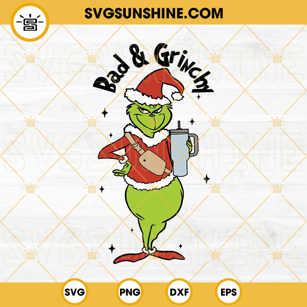 Basic Grinch Stanley Tumbler And Bag SVG, Santa Grinch Christmas SVG, Funny  Basic Grinch SVG PNG DXF EPS