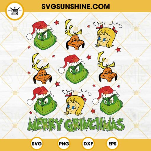Merry Grinchmas SVG, Grinch SVG, Cindy Lou Who SVG, Max Dog SVG