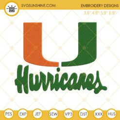 Miami Hurricanes Logo Embroidery Design Files