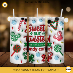 Mickey And Minnie Christmas Sweet Candy 3D 20oz Tumbler Wrap PNG File