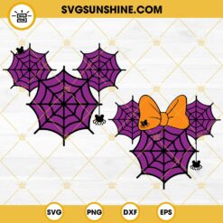 Mickey And Minnie Purple Spiderweb Ears SVG PNG DXF EPS Cut Files