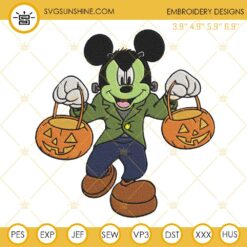 Mickey Frankenstein Pumpkin Embroidery Design Files