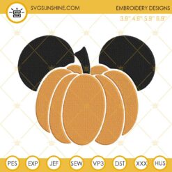 Mickey Head Pumpkin Halloween Embroidery Design Files