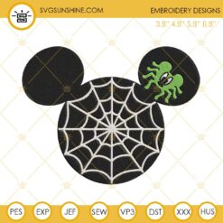 Mickey Head Spider Web Ears Embroidery Design Files