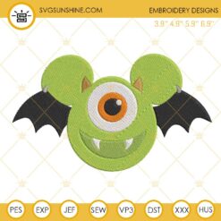 Mike Wazowski Mickey Mouse Embroidery Design Files