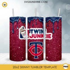 Minnesota Twins Dunkie Junkie Glitter 20oz Tumbler Wrap PNG File