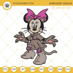 Minnie Cat Halloween Embroidery Design Files
