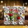 3D The Grinch And Friends Christmas Lights 20oz Tumbler Wrap PNG File