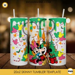 Disney Mickey And Minnie Merry Christmas 20oz Tumbler Wrap PNG File