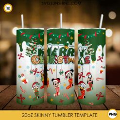 Mickey And Friends Merry Christmas 20oz Tumbler Wrap PNG File
