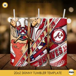 Atlanta Braves MLB 20oz Tumbler Wrap PNG File