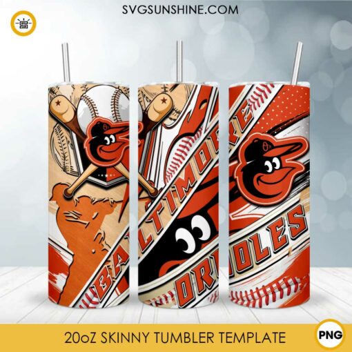 Baltimore Orioles MLB 20oz Tumbler Wrap PNG File