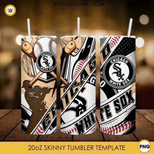 Chicago White Sox MLB 20oz Tumbler Wrap PNG File