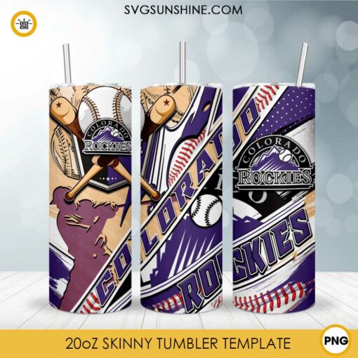 Colorado Rockies MLB 20oz Tumbler Wrap PNG File