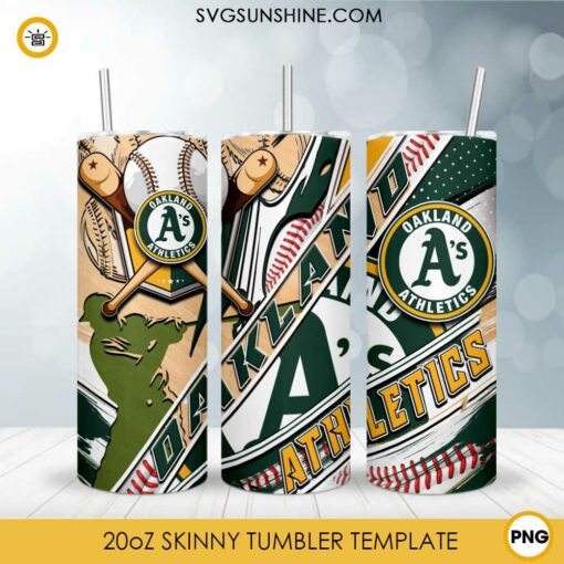 Oakland Athletics MLB 20oz Tumbler Wrap PNG File