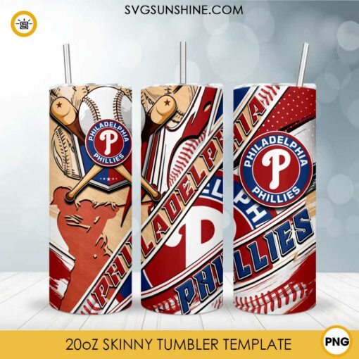 Philadelphia Phillies MLB 20oz Tumbler Wrap PNG File