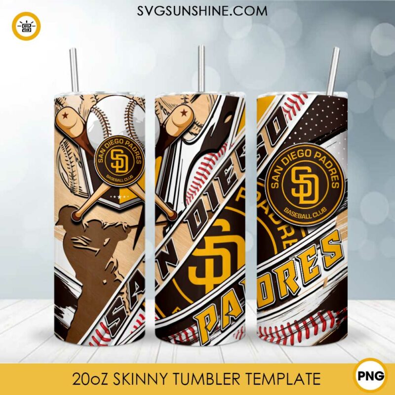 San Diego Padres MLB 20oz Tumbler Wrap PNG File