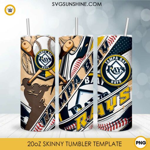 Tampa Bay Rays MLB 20oz Tumbler Wrap PNG File