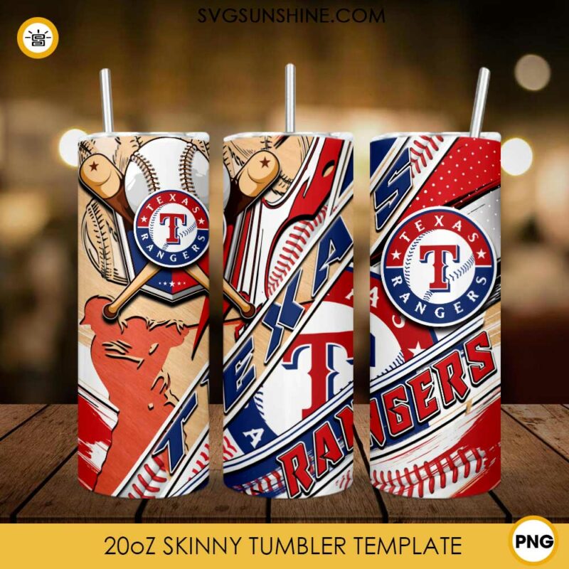 Perfect Draft Wraps Rangers Texas Rangers MLB 20oz Tumbler Wrap PNG File