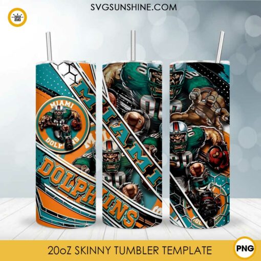 Miami Dolphins 20oz Tumbler Wrap PNG Digital Download