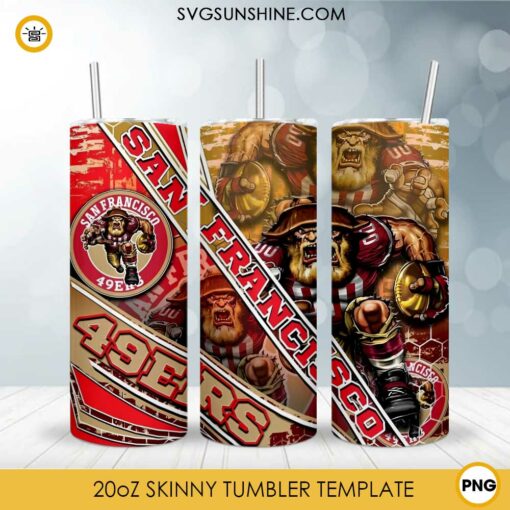 San Francisco 49ers 20oz Tumbler Wrap PNG Digital Download