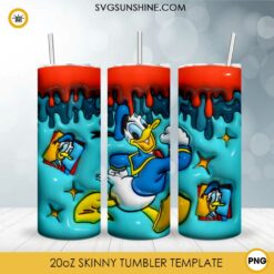 Donald Duck 3D 20oz Tumbler Wrap PNG Digital Download