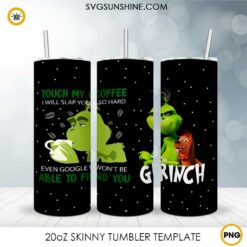 Grinch Merry Christmas 3D 20oz Tumbler Wrap PNG Digital Download