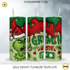 Grinch 3D 20oz Tumbler Wrap PNG Digital Download