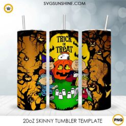 Peanuts Snoopy Trick Or Treat 3D 20oz Tumbler Wrap PNG Digital Download