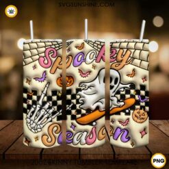 Spooky Season Boo Sheet 3D 20oz Tumbler Wrap PNG Digital Download