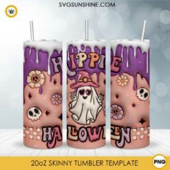 Hippie Boo Sheet Halloween 3D 20oz Tumbler Wrap PNG File