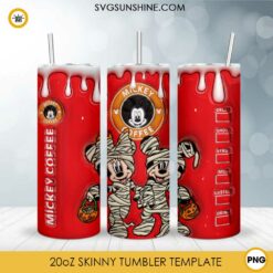 Mickey Minnie Mummy Starbucks Coffee 3D 20oz Tumbler Wrap PNG File